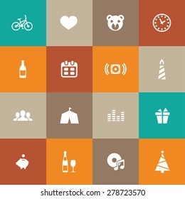 birthday icons universal set for web and mobile
