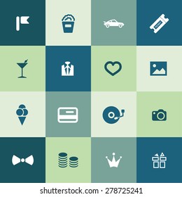 birthday icons universal set for web and mobile