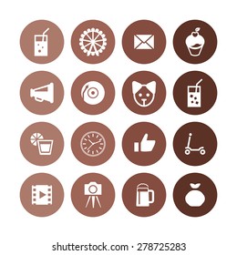 birthday icons universal set for web and mobile