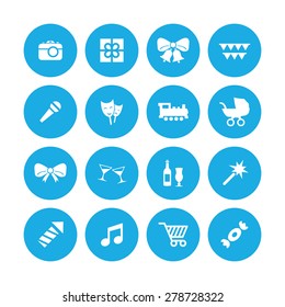 birthday icons universal set for web and mobile