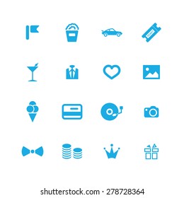 birthday icons universal set for web and mobile