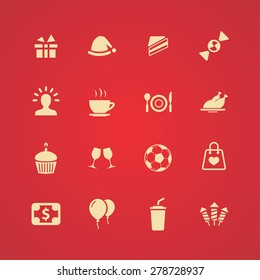 birthday icons universal set for web and mobile