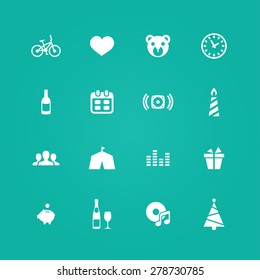 birthday icons universal set for web and mobile