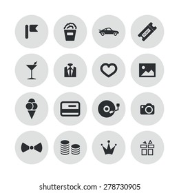 birthday icons universal set for web and mobile