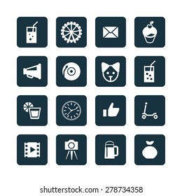birthday icons universal set for web and mobile