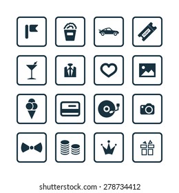 birthday icons universal set for web and mobile