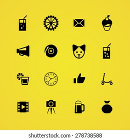 birthday icons universal set for web and mobile