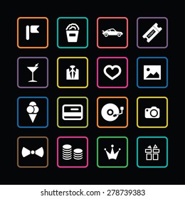 birthday icons universal set for web and mobile
