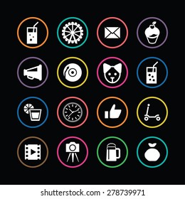 birthday icons universal set for web and mobile