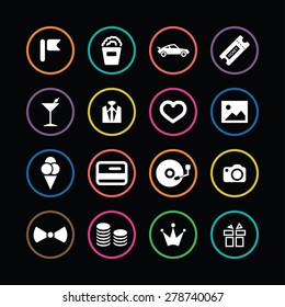 birthday icons universal set for web and mobile