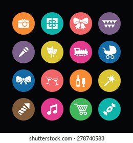birthday icons universal set for web and mobile