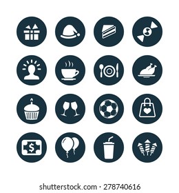 birthday icons universal set for web and mobile