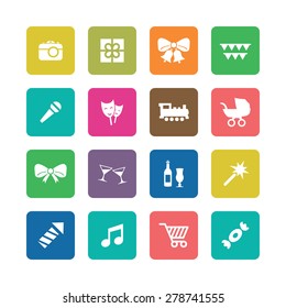 birthday icons universal set for web and mobile