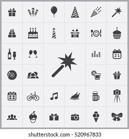 birthday icons universal set for web and mobile