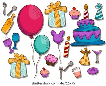 Birthday Icons - Vector