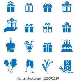 birthday icons - vector illustration