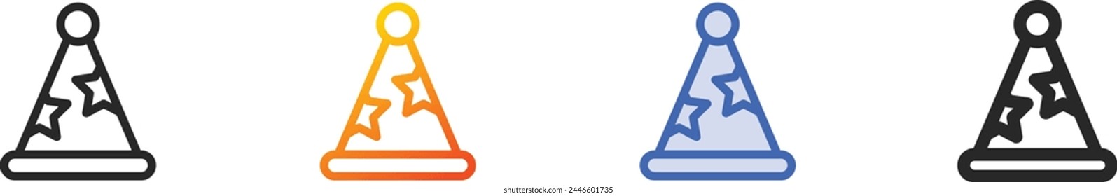 birthday icon.Thin Linear, Gradient, Blue Stroke and bold Style Design Isolated On White Background