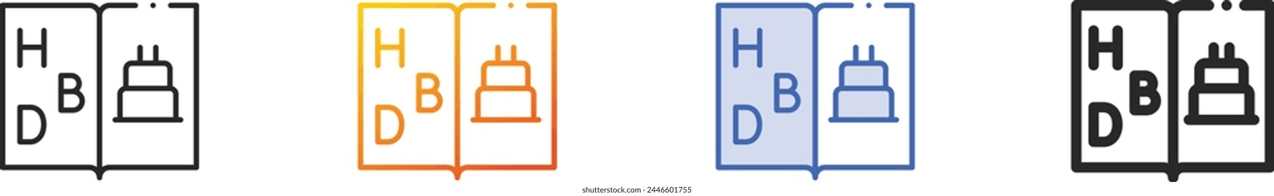birthday icon.Thin Linear, Gradient, Blue Stroke and bold Style Design Isolated On White Background
