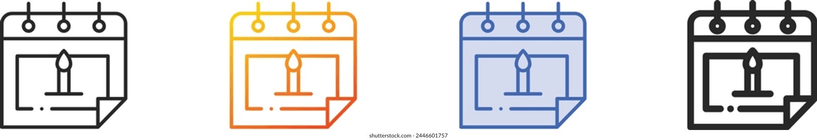 Icono de cumpleaños.Diseño lineal delgado, degradado, trazo azul y estilo audaz aislado sobre fondo blanco