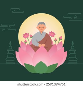 Buddha’s Birthday Illustration – Peaceful and Traditional