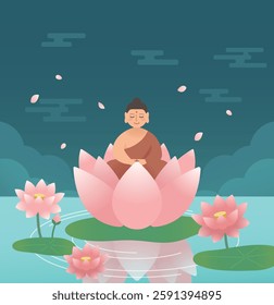 Buddha’s Birthday Illustration – Peaceful and Traditional