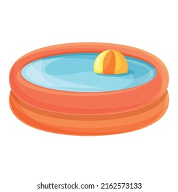 Birthday inflatable pool icon cartoon vector. Swim float. Water mattress