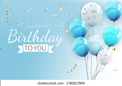 Birthday invitation background with balloons. Vector Illustration EPS10