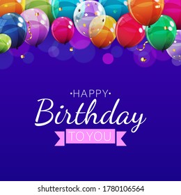 Birthday invitation background with balloons. Vector Illustration EPS10