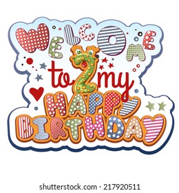Birthday Invitation Card - 2 years old