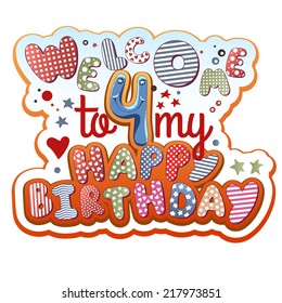 Birthday Invitation Card - 4 years old