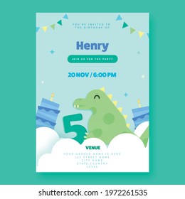 Birthday Invitation Card, Template Design With Venus Details For Advertising.