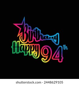 Birthday invitation, Creative illustration of Birthday celebration of 94 years