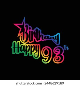 Birthday invitation, Creative illustration of Birthday celebration of 93 years