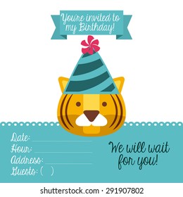 birthday invitation design, vector illustration eps10 graphic 