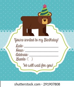 birthday invitation design, vector illustration eps10 graphic 