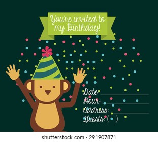 birthday invitation design, vector illustration eps10 graphic 