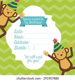 birthday invitation design, vector illustration eps10 graphic 