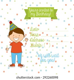 birthday invitation design, vector illustration eps10 graphic 
