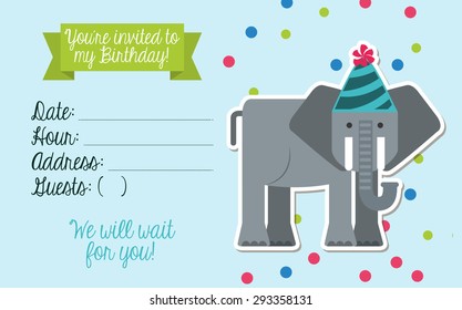 birthday invitation design, vector illustration eps10 graphic 