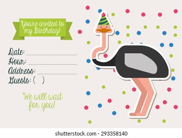birthday invitation design, vector illustration eps10 graphic 