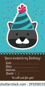 birthday invitation design, vector illustration eps10 graphic 