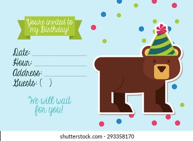 birthday invitation design, vector illustration eps10 graphic 