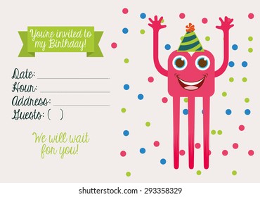 birthday invitation design, vector illustration eps10 graphic 