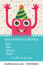 birthday invitation design, vector illustration eps10 graphic 