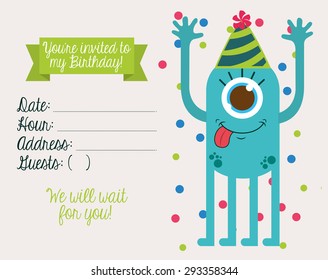 birthday invitation design, vector illustration eps10 graphic 