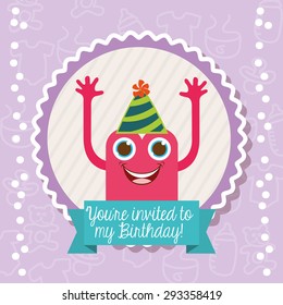 birthday invitation design, vector illustration eps10 graphic 