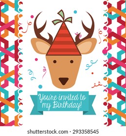 birthday invitation design, vector illustration eps10 graphic 