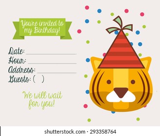 birthday invitation design, vector illustration eps10 graphic 