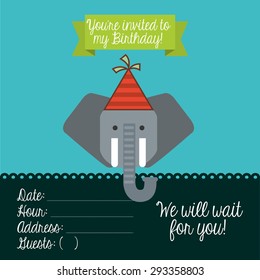 birthday invitation design, vector illustration eps10 graphic 