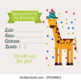 birthday invitation design, vector illustration eps10 graphic 